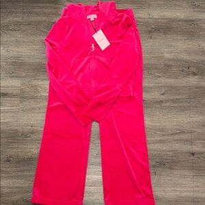 Juicy Couture Vivid Pink Velour 2 piece matching set.